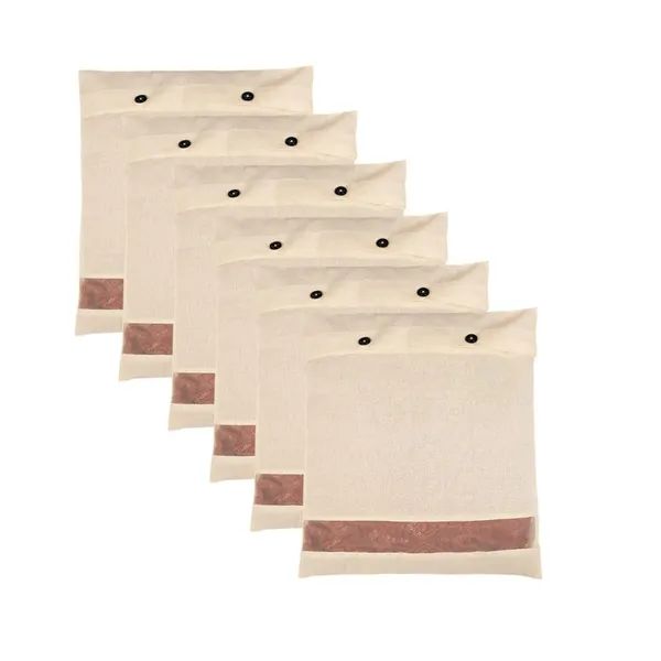 Set_Of-6_Beige_Cotton_Saree_Storage_Covers_with_Mesh_Window_And_Buttons,_16_X_14_Inches