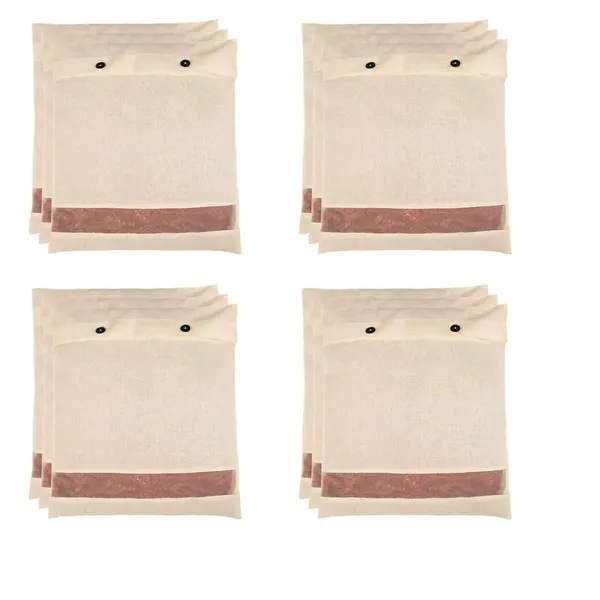 Set_Of-12_Beige_Cotton_Saree_Storage_Covers_with_Mesh_Window_And_Buttons,_16_X_14_Inches
