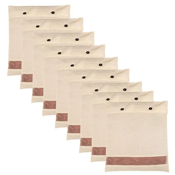 Set_Of-10_Beige_Cotton_Saree_Storage_Covers_with_Mesh_Window_And_Buttons,_16_X_14_Inches