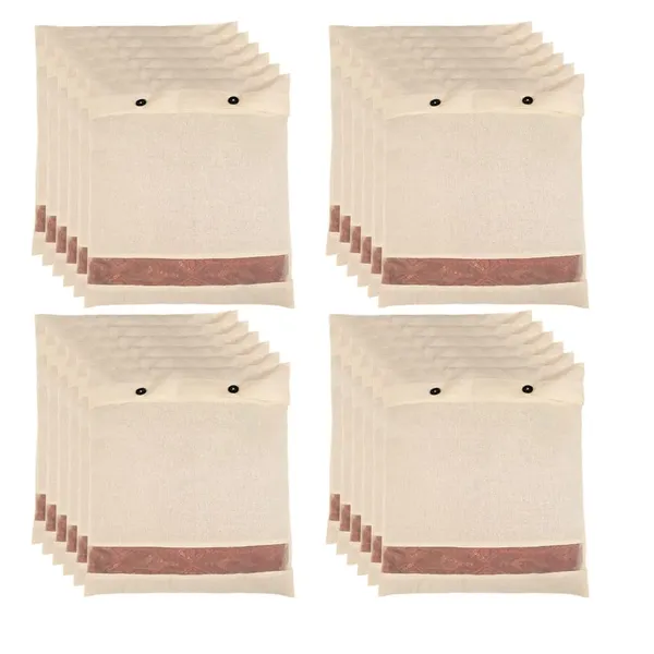 Set_Of-16_Beige_Cotton_Saree_Storage_Covers_With_Mesh_Window_And_Zipper,_16_X_14_Inches