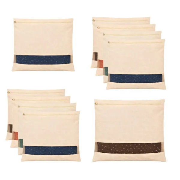 Set_Of-10_Beige_Cotton_Saree_Storage_Covers_With_Mesh_Window_And_Zipper,_16_X_14_Inches
