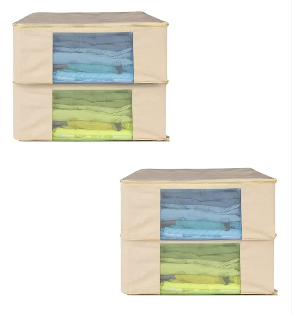 Set_of_4_SUTRASAAZ_Cotton_Canvas_Clothes_Organizers_â€“_Zip_&_Handle_Storage_Bags_for_Sarees,_Lehengas_&_Dresses_(17x14x7_in)