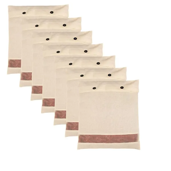 Set_Of-8_Beige_Cotton_Saree_Storage_Covers_with_Mesh_Window_And_Buttons,_16_X_14_Inches