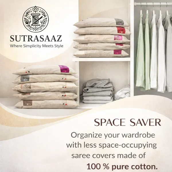 Set_Of-24_Beige_Cotton_Saree_Storage_Covers_with_Mesh_Window_And_Buttons,_16_X_14_Inches