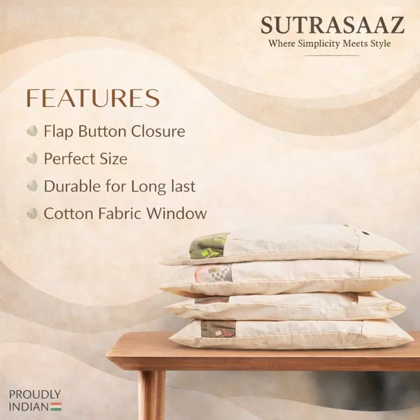Set_Of-24_Beige_Cotton_Saree_Storage_Covers_with_Mesh_Window_And_Buttons,_16_X_14_Inches