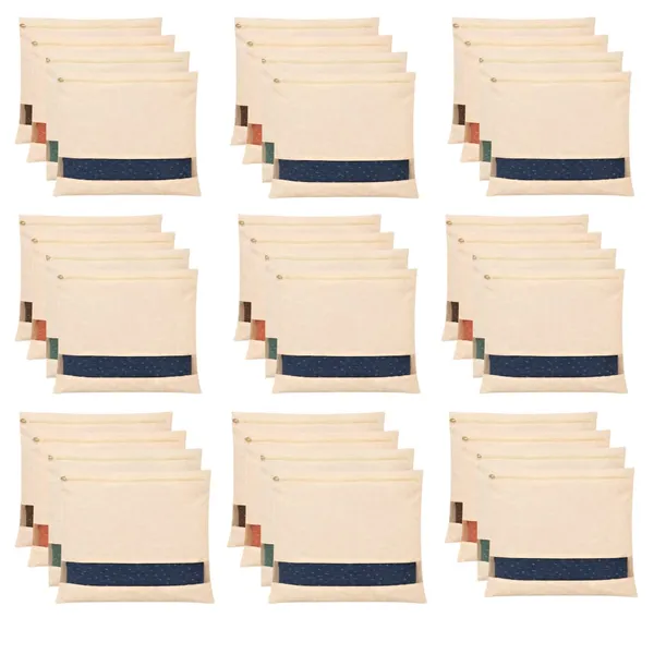 Set_Of-36_Beige_Cotton_Saree_Storage_Covers,_With_Mesh_Window_And_Zipper_16_X_14_Inches