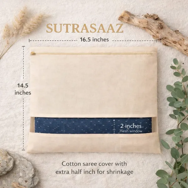 Set_Of-48_Beige_Cotton_Saree_Storage_Covers,_With_Mesh_Window_And_Zipper_16_X_14_Inches