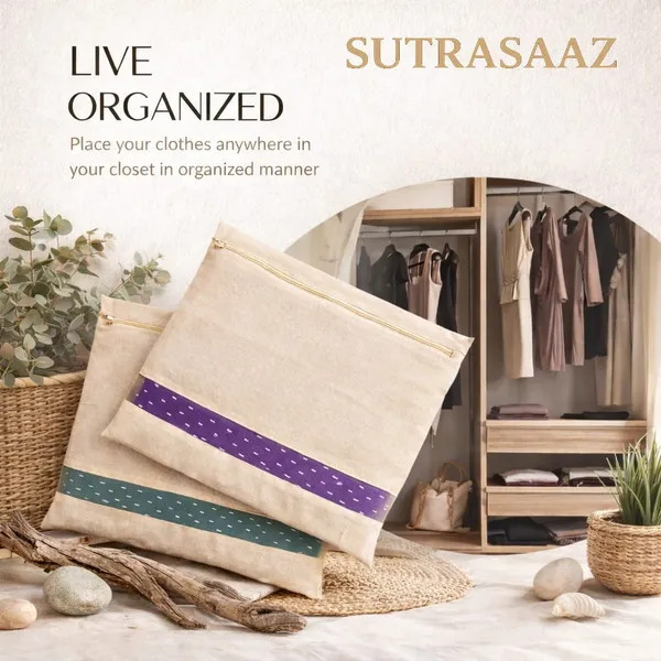 Set_Of-48_Beige_Cotton_Saree_Storage_Covers,_With_Mesh_Window_And_Zipper_16_X_14_Inches