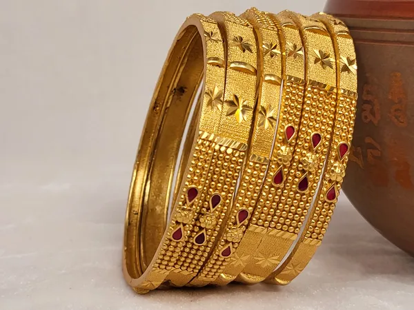 1_Gram_Gold-Plated_Brass_Rajasthani_Bangles_Set_Of_6