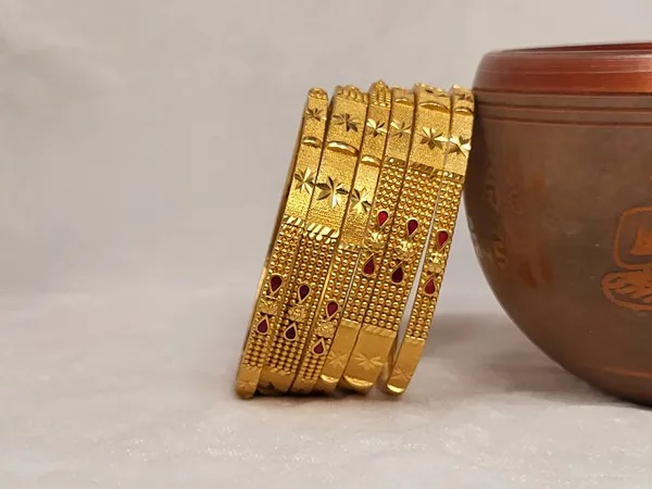 1_Gram_Gold-Plated_Brass_Rajasthani_Bangles_Set_Of_6
