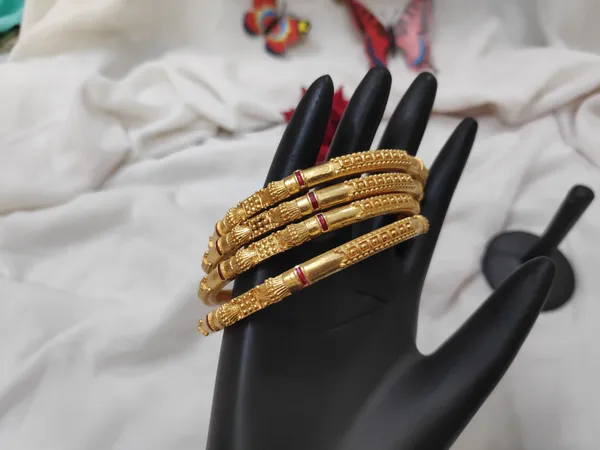 1_Gram_Gold-Plated_Brass_Rajasthani_Bangles_Set_Of_4