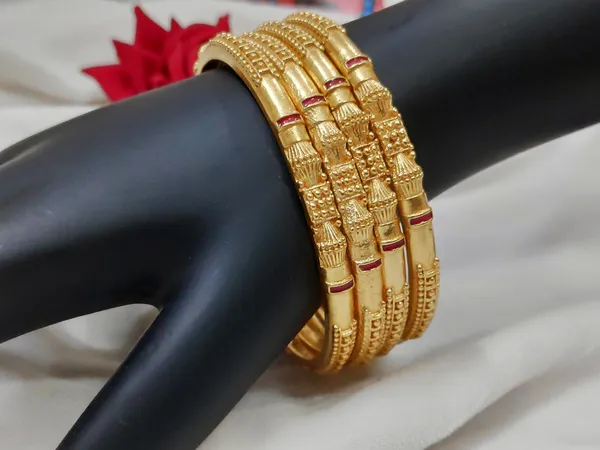 1_Gram_Gold-Plated_Brass_Rajasthani_Bangles_Set_Of_4