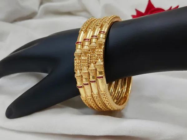 1_Gram_Gold-Plated_Brass_Rajasthani_Bangles_Set_Of_4