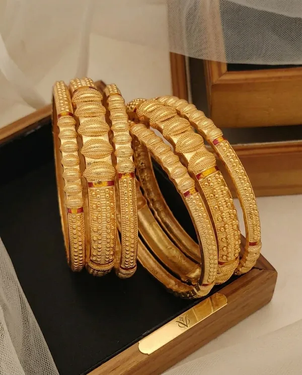 Elegant_Brass_Gold-Toned_Textured_Bangle_Set_�_Durable_Daily_Wear_Classic_Kada_Bangles