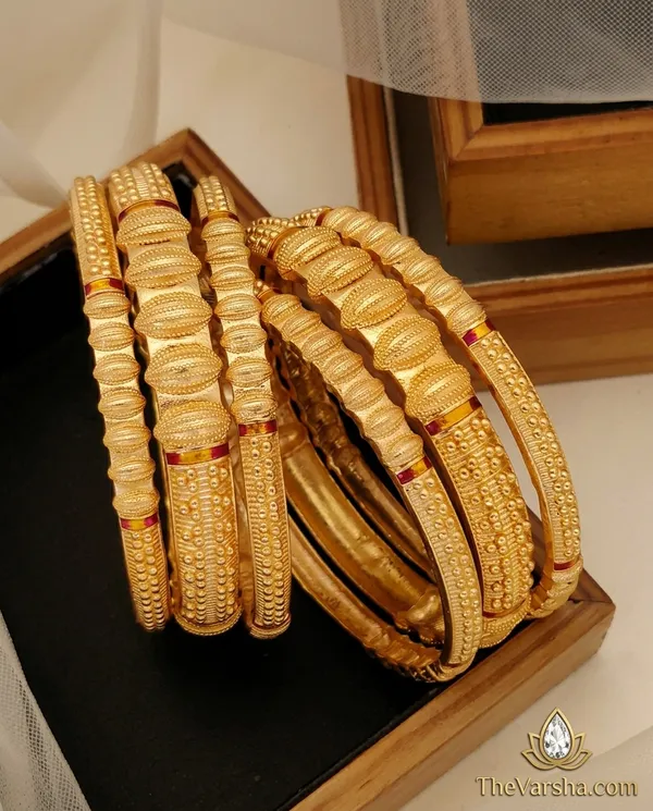 Elegant_Brass_Gold-Toned_Textured_Bangle_Set_�_Durable_Daily_Wear_Classic_Kada_Bangles
