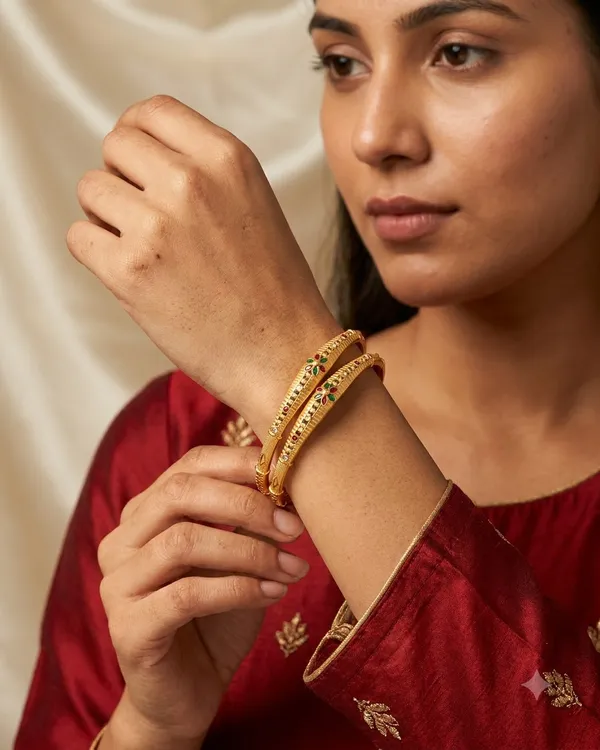 Exquisite_Traditional_Designer_Brass_Bangles_with_Multi-Color_Stone_Work