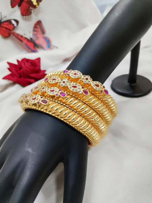 1_Gram_Gold-Plated_Brass_Rajasthani_Bangles_Set_Of_4