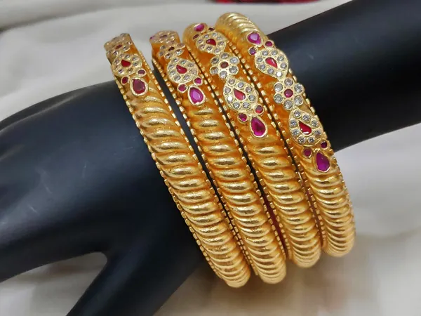 1_Gram_Gold-Plated_Brass_Rajasthani_Bangles_Set_Of_4