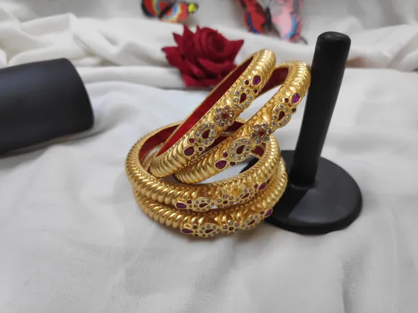 1_Gram_Gold-Plated_Brass_Rajasthani_Bangles_Set_Of_4
