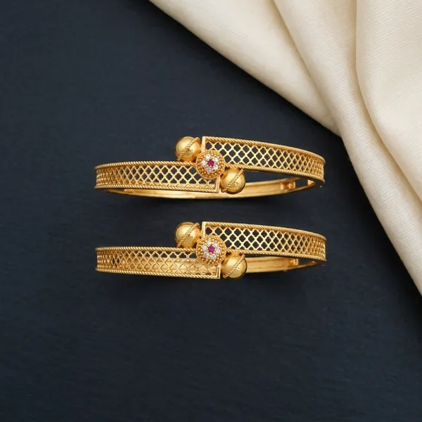 The_Aura_Filigree_Bangle_Set_(Set_of_2)_�_Handcrafted_Gold_Kada_with_Ruby_Accents