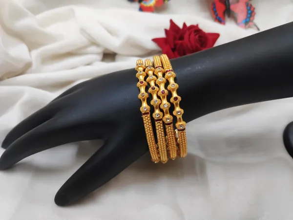 1_Gram_Gold-Plated_Brass_Rajasthani_Bangles_Set_Of_4
