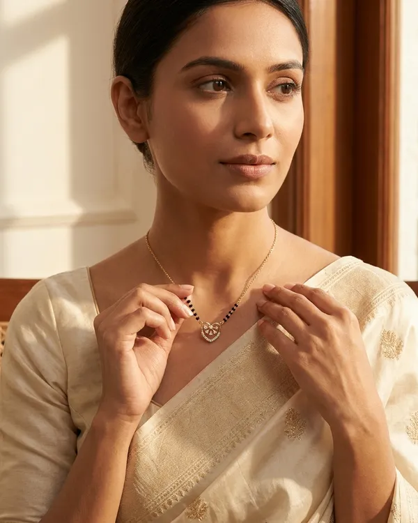 Gold-Plated_Heart_Pendant_Mangalsutra_with_Black_Beads