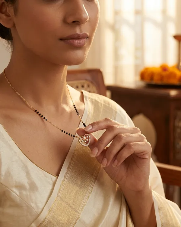 Gold-Plated_Heart_Pendant_Mangalsutra_with_Black_Beads