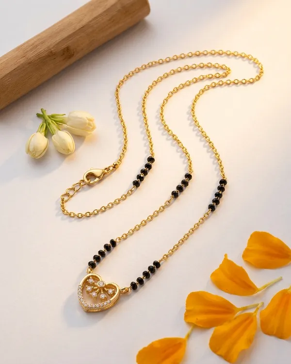 Gold-Plated_Heart_Pendant_Mangalsutra_with_Black_Beads