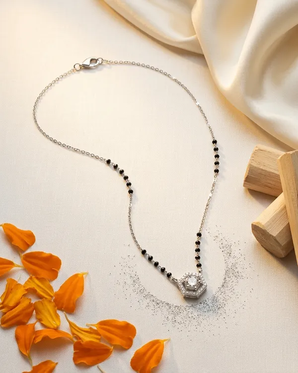 Modern_Rhodium-Plated_Hexagon_Halo_Mangalsutra