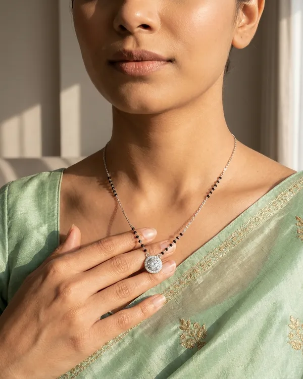 Silver-Plated_Round_CZ_Pendant_Mangalsutra