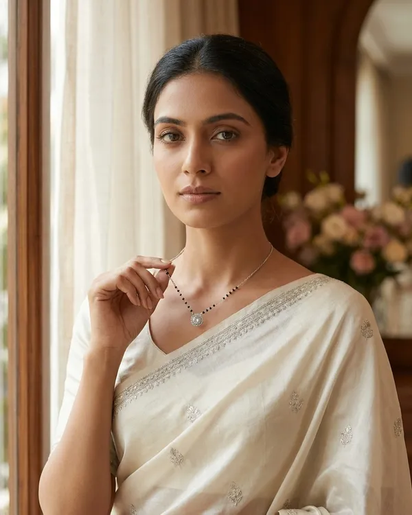 Silver-Plated_Round_CZ_Pendant_Mangalsutra