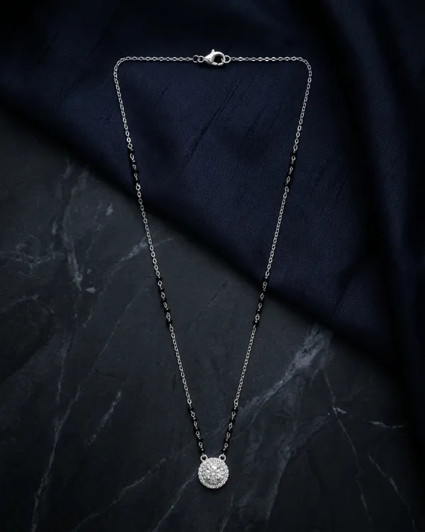 Silver-Plated_Round_CZ_Pendant_Mangalsutra