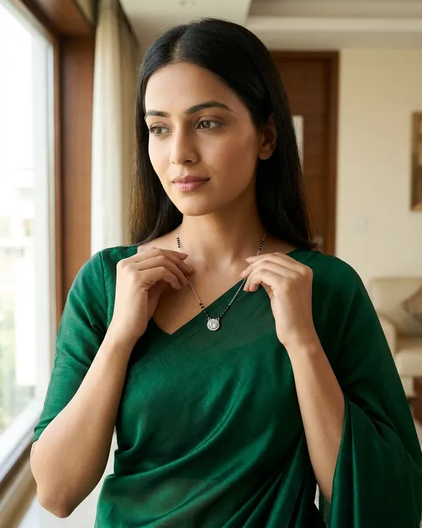 Silver-Plated_Round_CZ_Pendant_Mangalsutra