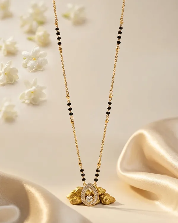 Gold-Plated_Teardrop_CZ_Mangalsutra