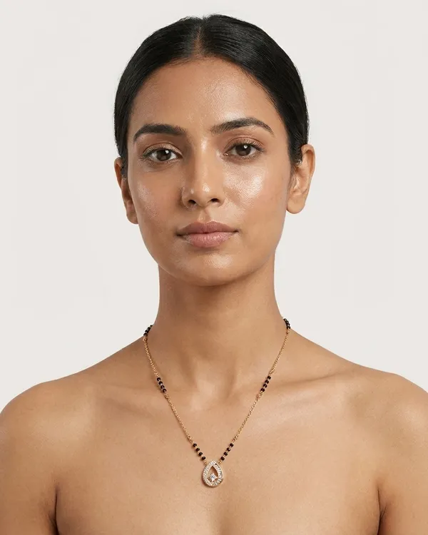 Gold-Plated_Teardrop_CZ_Mangalsutra