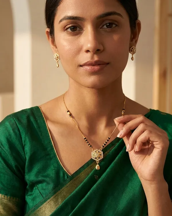 Gold-Tone_Brass_Hexagon_Pendant_Mangalsutra_|_18-Inch_Daily_Wear