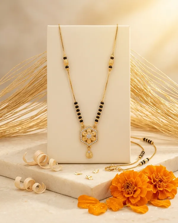 Gold-Tone_Brass_Hexagon_Pendant_Mangalsutra_|_18-Inch_Daily_Wear