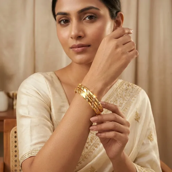 The_Aura_Multi-Stone_Spiral_Bangles_(Set_of_2)_�__Gold_Finish