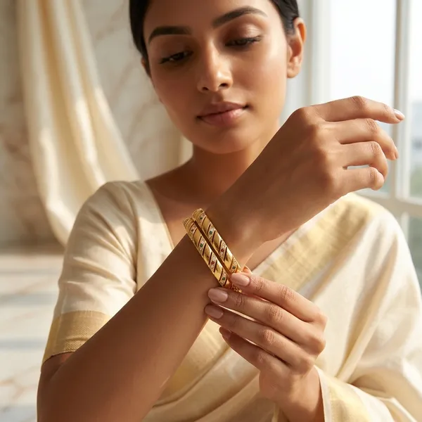 The_Aura_Multi-Stone_Spiral_Bangles_(Set_of_2)_�__Gold_Finish