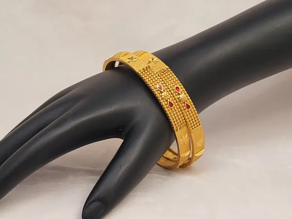 1_Gram_Gold-Plated_Brass_Rajasthani_Bangles_Set_Of_2