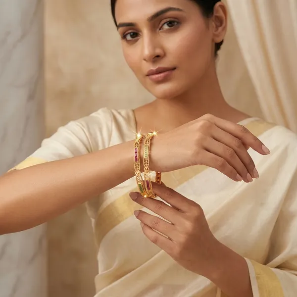 Elegant_Brass_Daily_Wear_Bangles_with_Ruby_&_Emerald_Stones_�_Set_of_2