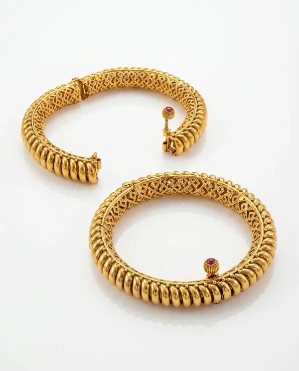 Premium_Copper_Antique_Gold-Plated_Screw-Open_Kada_Bangle_Set_of_2