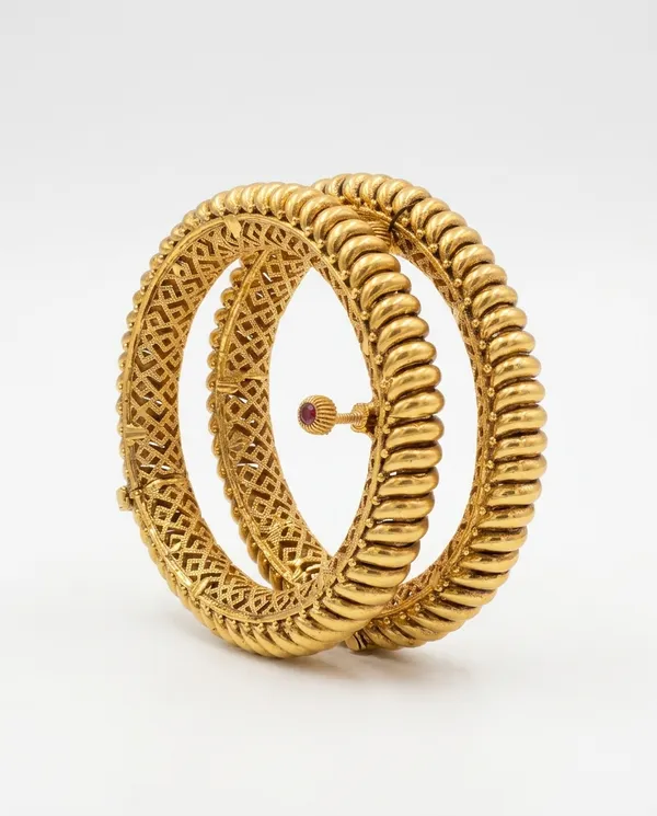 Premium_Copper_Antique_Gold-Plated_Screw-Open_Kada_Bangle_Set_of_2