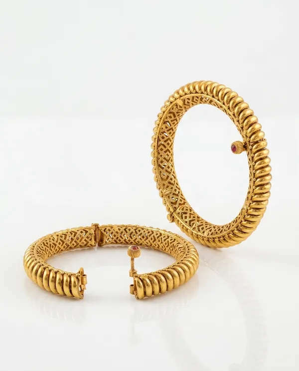 Premium_Copper_Antique_Gold-Plated_Screw-Open_Kada_Bangle_Set_of_2