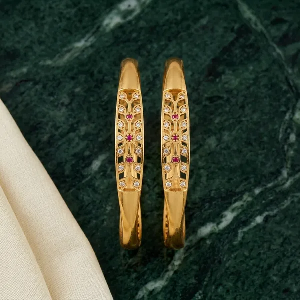 The_Flora_Filigree_Kada_Set_�_Matte_Gold_Bangles_with_Ruby_and_CZ_Accents_(Set_of_2)