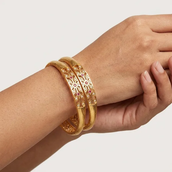 The_Flora_Filigree_Kada_Set_�_Matte_Gold_Bangles_with_Ruby_and_CZ_Accents_(Set_of_2)