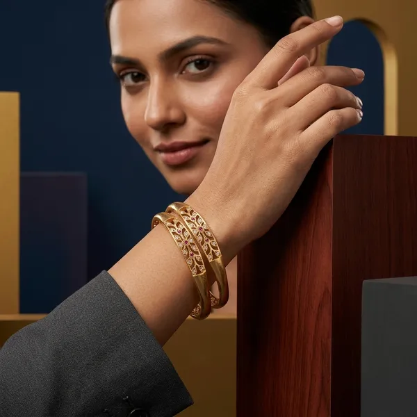 The_Flora_Filigree_Kada_Set_�_Matte_Gold_Bangles_with_Ruby_and_CZ_Accents_(Set_of_2)