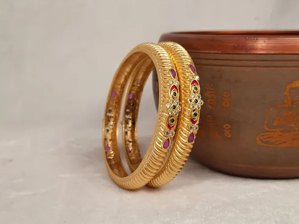 1_Gram_Gold-Plated_Brass_Rajasthani_Bangles_Set_Of_2