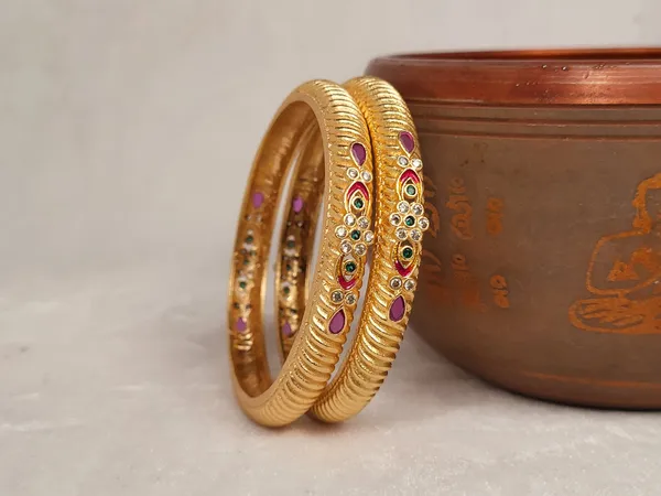 1_Gram_Gold-Plated_Brass_Rajasthani_Bangles_Set_Of_2
