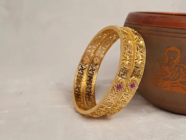 1_Gram_Gold-Plated_Brass_Rajasthani_Bangles_Set_Of_2